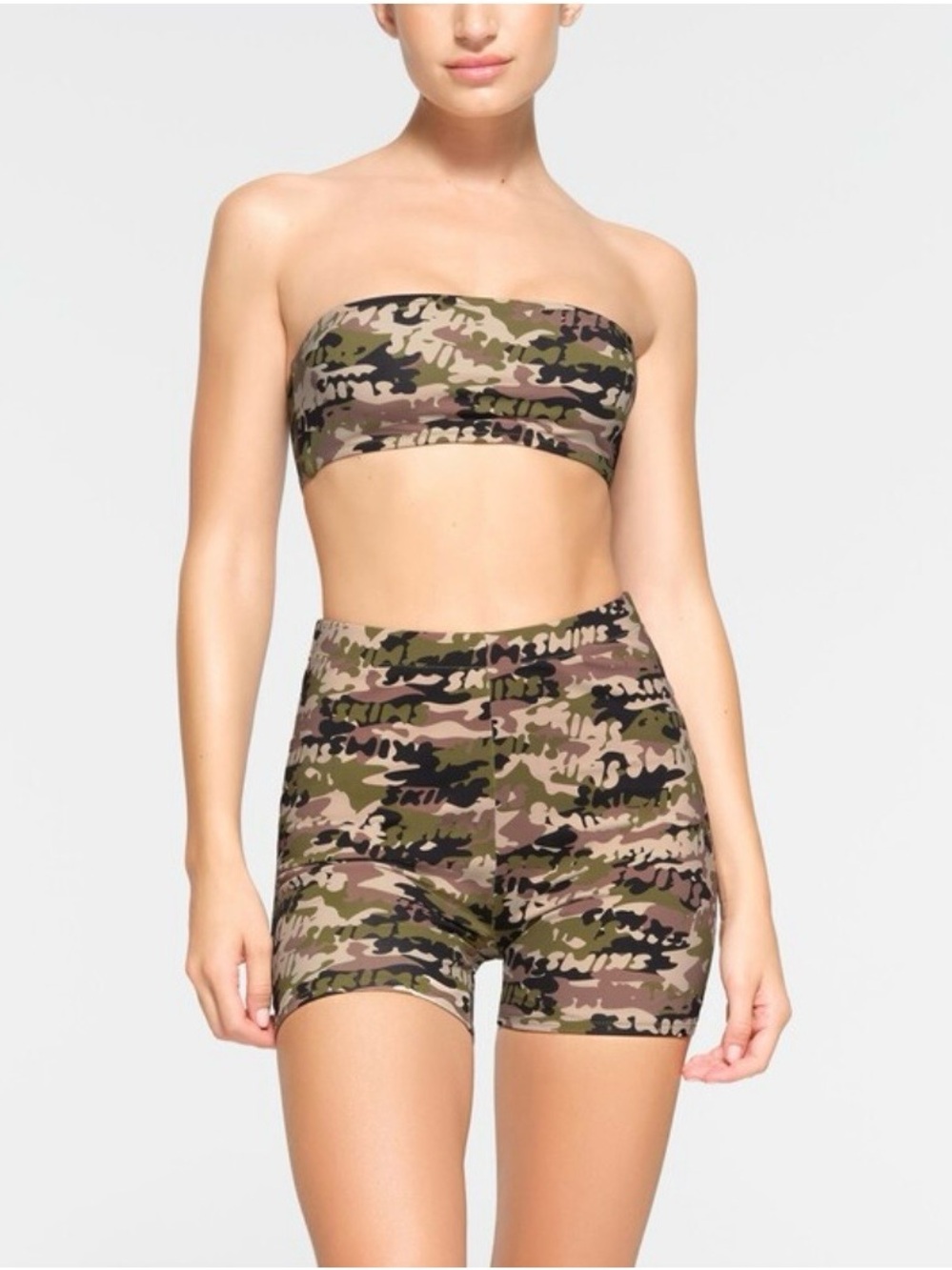 SKIMS Signature Swim Mid Waist Short in Camo